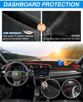 Honda Civic X Dashboard Cover Mat Black Carpet Anti Skid (2016-21)